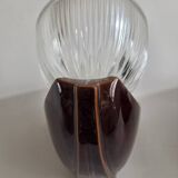 Pair of Art Deco wall lights, ceramic and holophane glass.