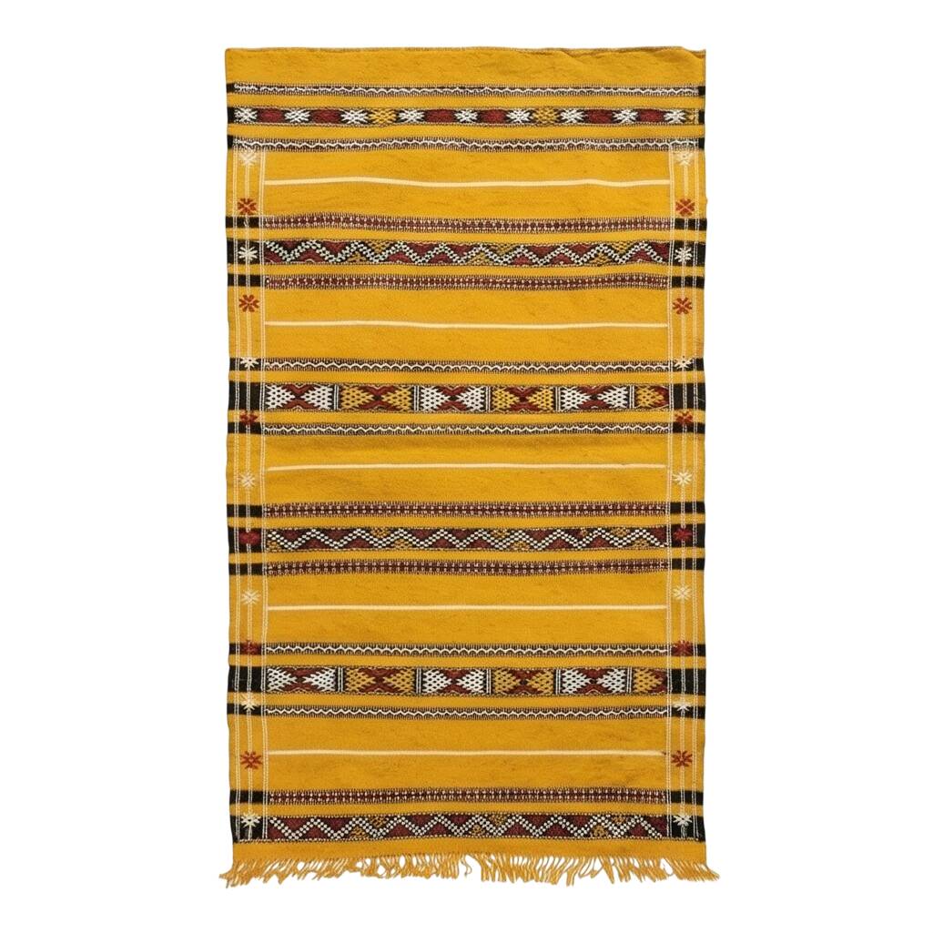 Tapis berbère jaune ethnique