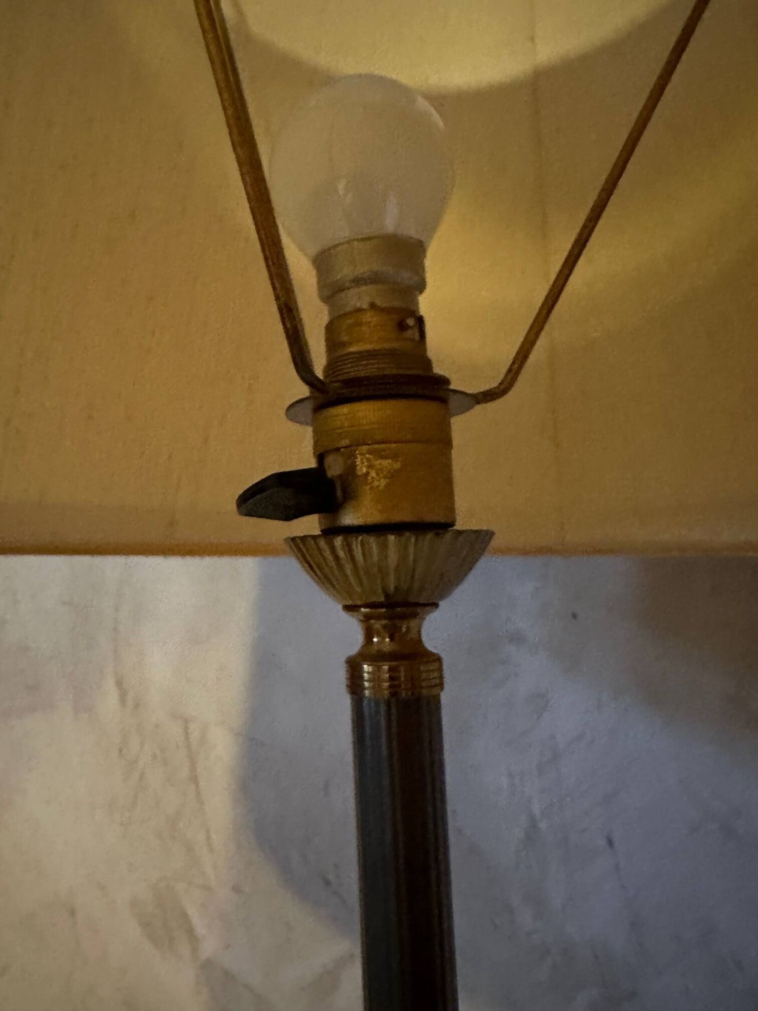Brass and metal floor lamp