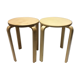 Lot of 2 light wood stools