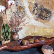 Coupe feuille en bois massif sculptée XXL ancienne