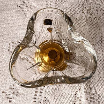Ashtray/trinket dish in white crystal Val Saint Lambert Belgium