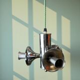 Space Age green glass hanging light