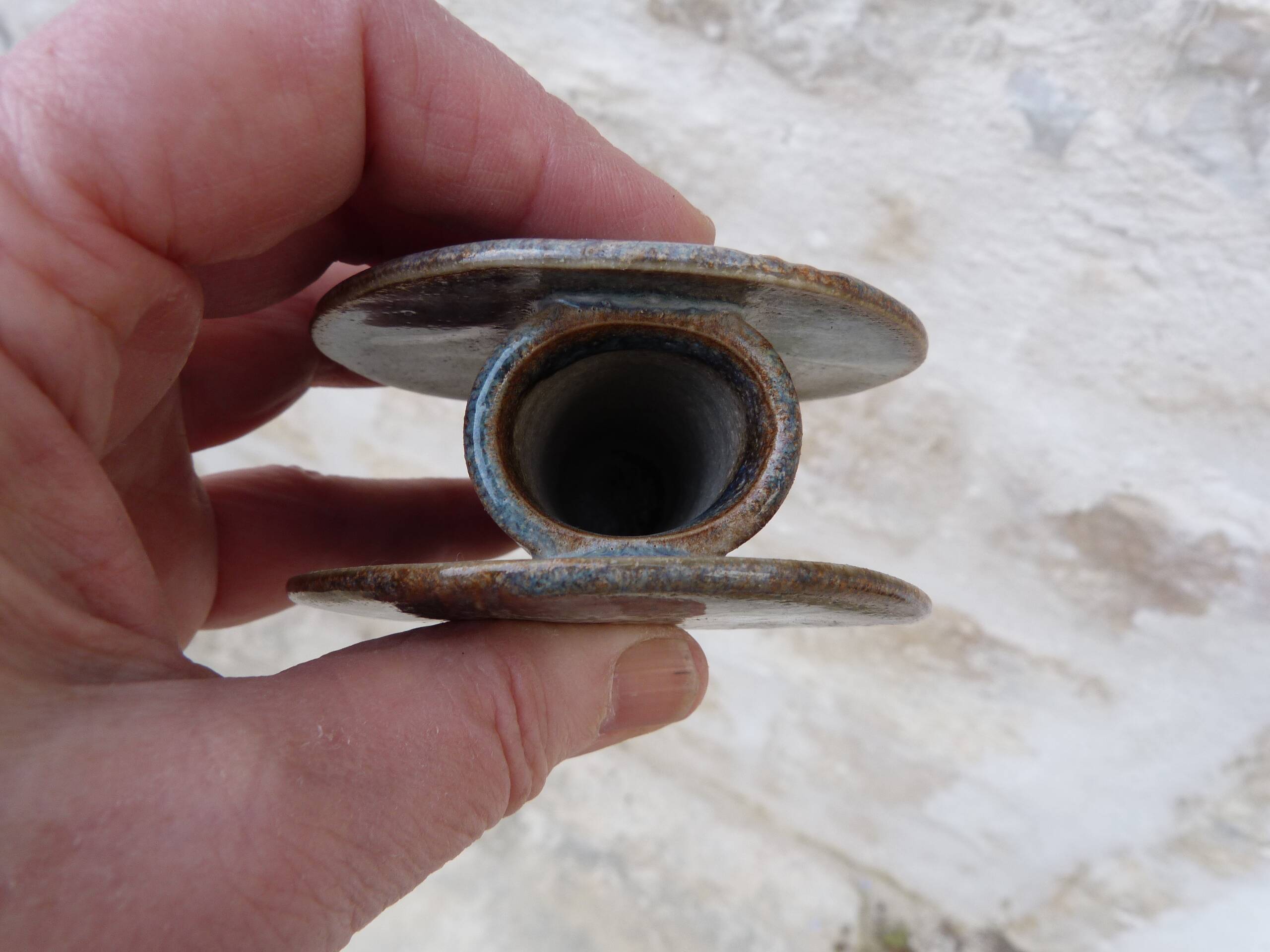 Vintage 1970s soliflore vase in flamed stoneware