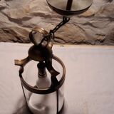 Copper and glass hanging lamp