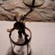 Copper and glass hanging lamp