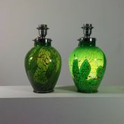 Pair of chrome glass table lamps Ikora WMF Art Deco Karl Wiedmann 1930