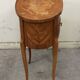 Oval side table in marquetry wood, Louis XVI style - early 20th century
