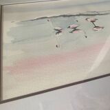 Watercolor flamingos