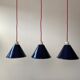 Lot 3 old blue conical enamel suspensions