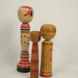 Lot of 3 japanese kokeshi dolls