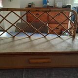 Rattan and bamboo wall shelf