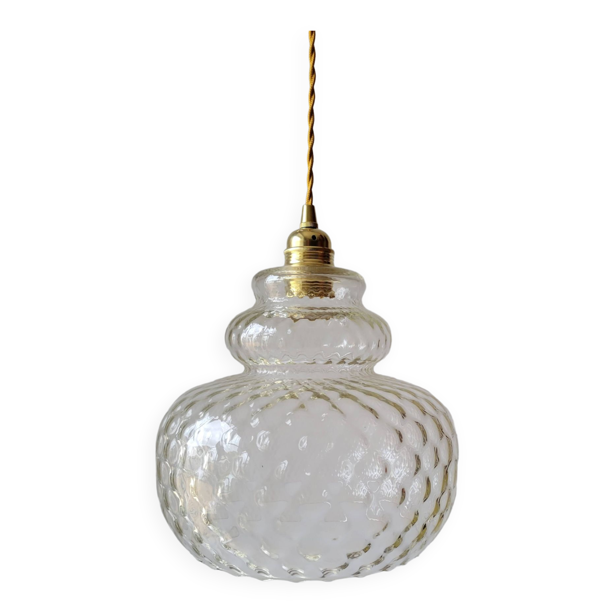 Suspension en verre strié 70s