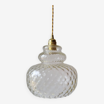 70s striped glass pendant light