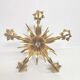 Italian chandelier leaves ears of wheat golden metal 60s/70s