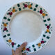 6 flat plates in white Gien ceramic with fruit patterns