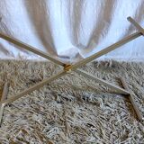 Articulated coffee table gilded metal and glass – 60s/70s