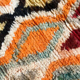 Moroccan Berber carpet Boujaad corridor with multicolored diamonds 338x76cm
