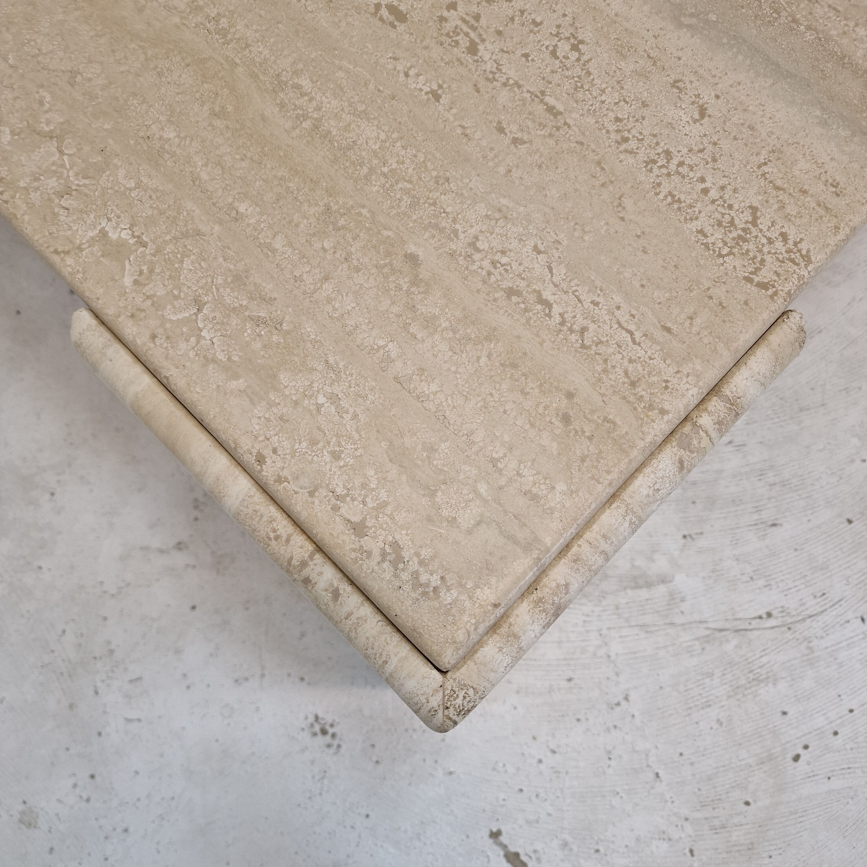 Italian travertine coffee table, 1980's