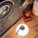 Vintage opaline portable lamp