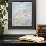 Mongolie, Asie. Planche géographique imprimée en 1900.