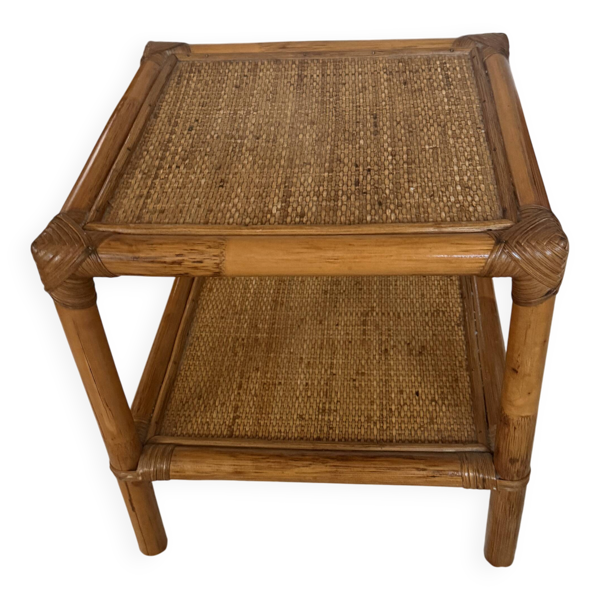 Table d’appoint bambou tressé - année 70