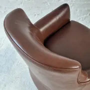 Mid century club chair in cigar-brown patinated leather, 1960s