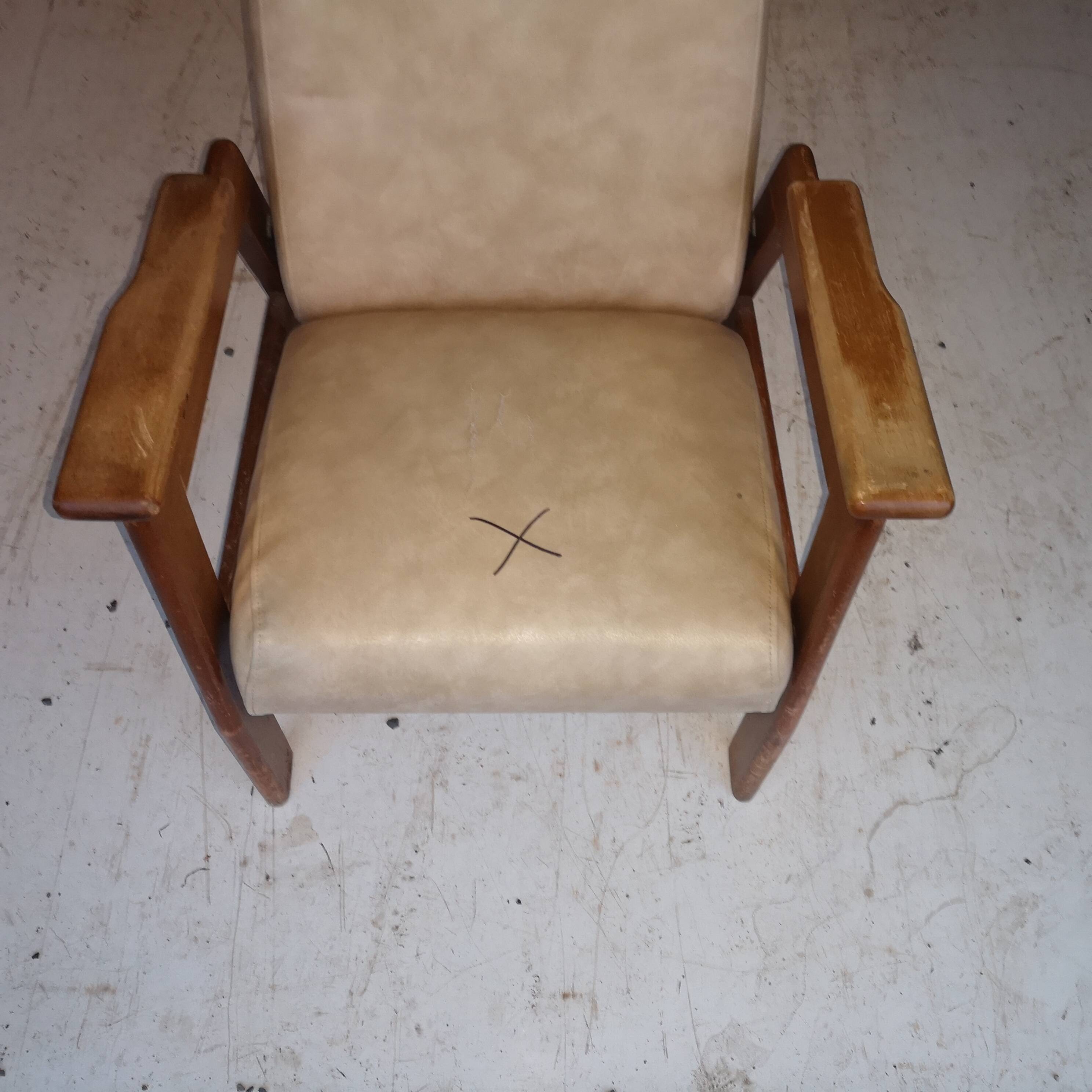 Modernist armchair in the design of René Gabriel in oak.