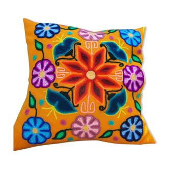 Yellow Peruvian cushion cover