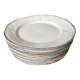 6 porcelain plates Art Nouveau period White and gold border - Diameter 23 cm