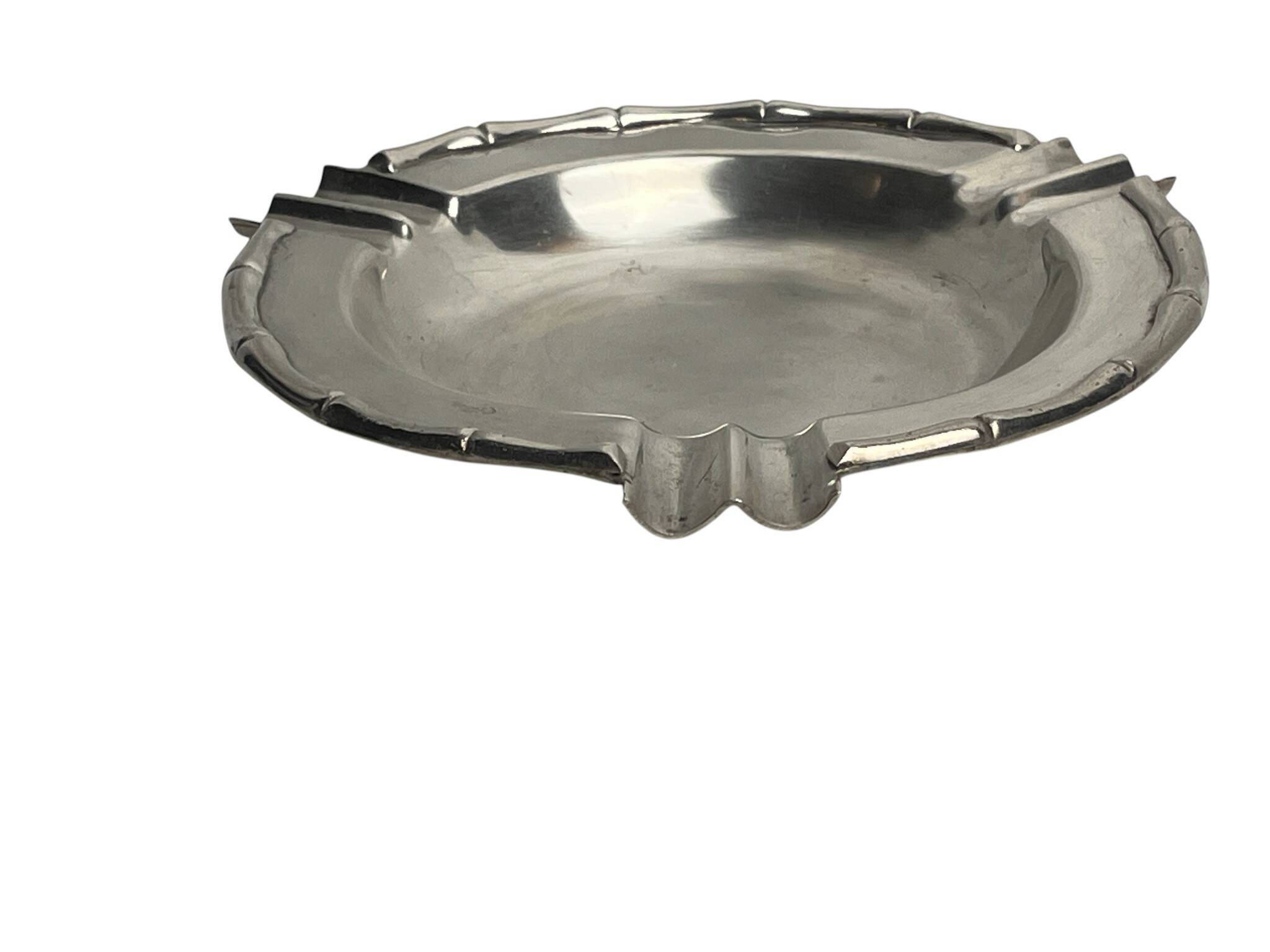 Vintage silver-plated metal ashtray/trinket tray, circa 1950