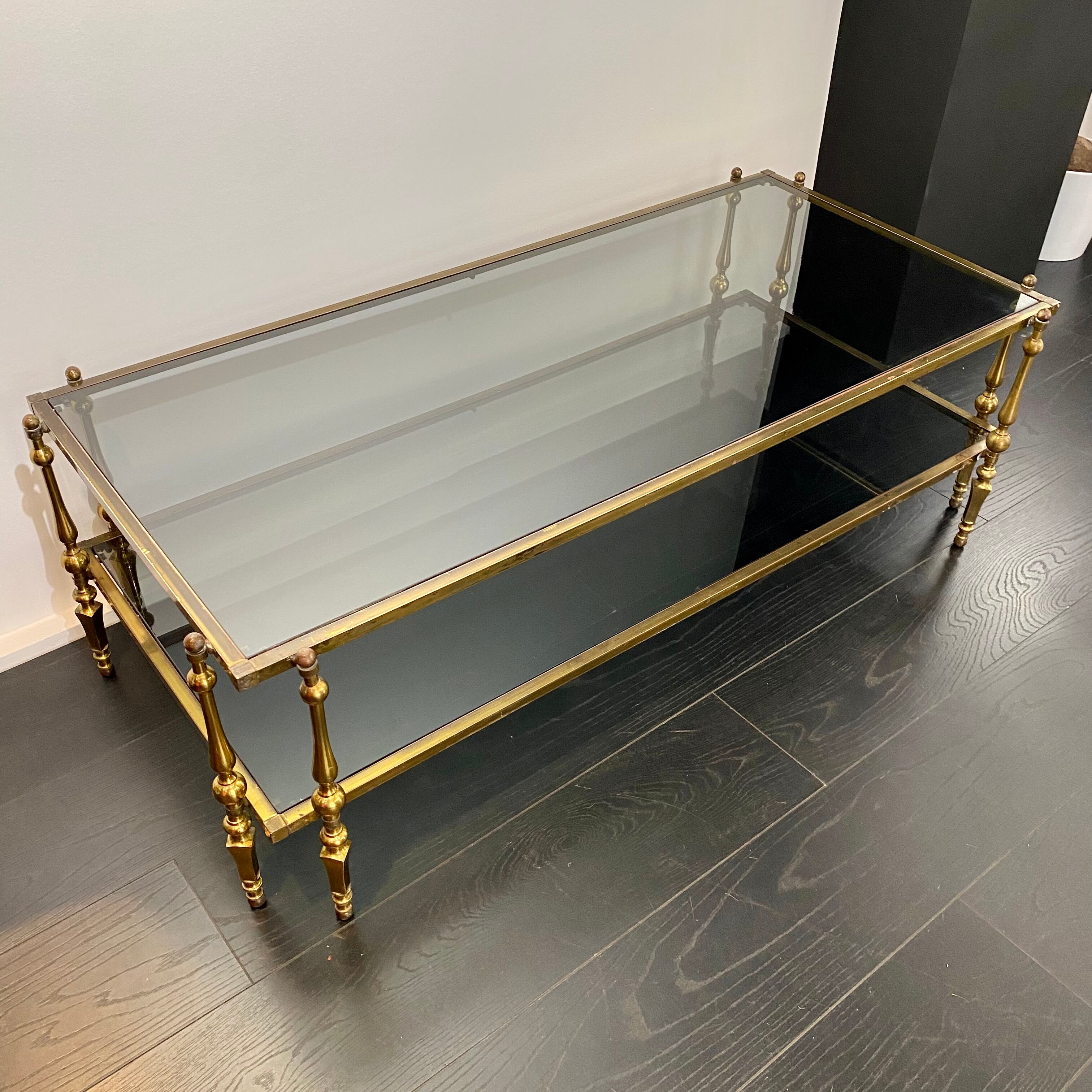 Golden brass coffee table