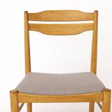1 of 3 Vintage Beechwood Chair, 1970s, Germany, Upholstered, Set of 3