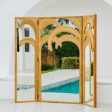 Mirror and rattan screen