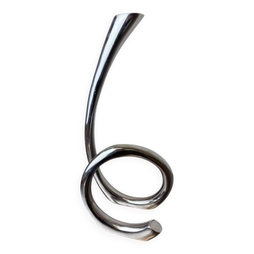 XL biomorphic candleholder, solid aluminium, Spain, 1970s