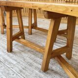 Set of round table and 4 rounded benches, 1950