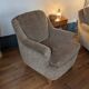Pair of brown chenille velvet lounge chairs