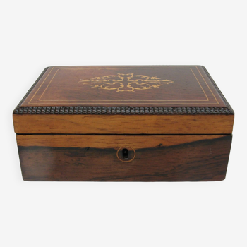 Rosewood box, 19th century, inlaid