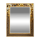 Mirror in marquetry of oxidised and patinated brass. Artist's work.