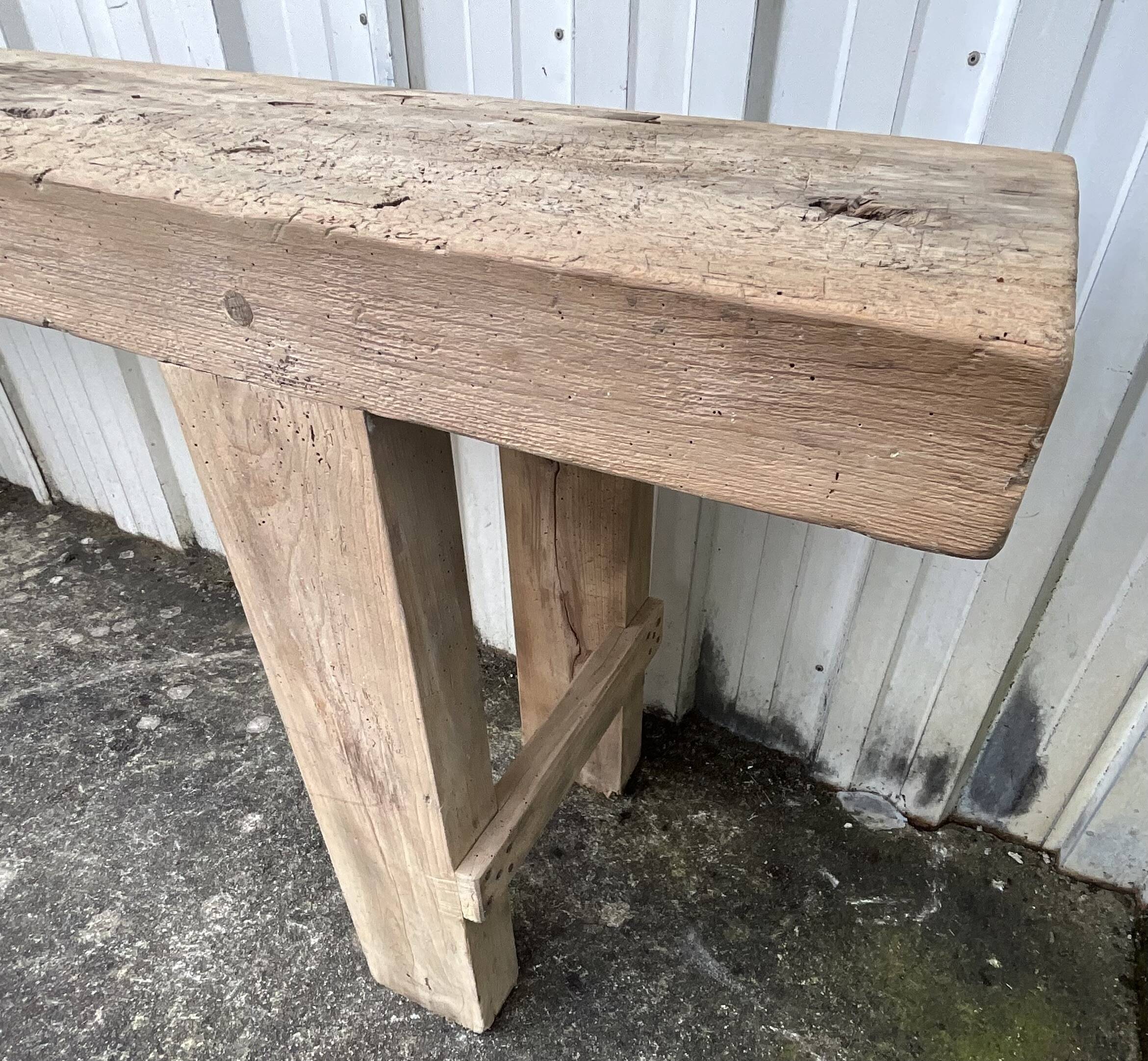 Etabli de menuisier en hêtre massif, France début XXe