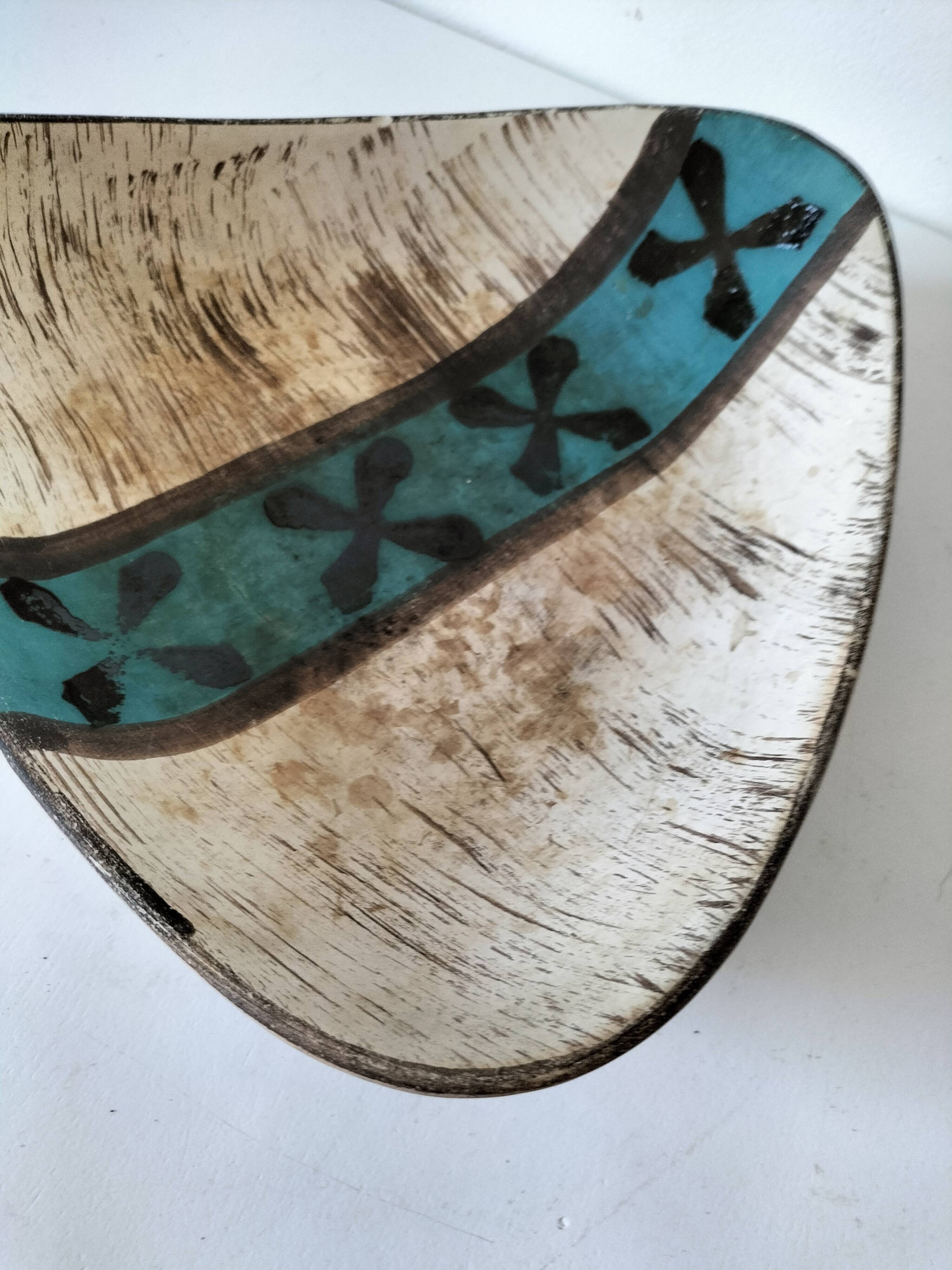Vintage triangular ceramic bowl