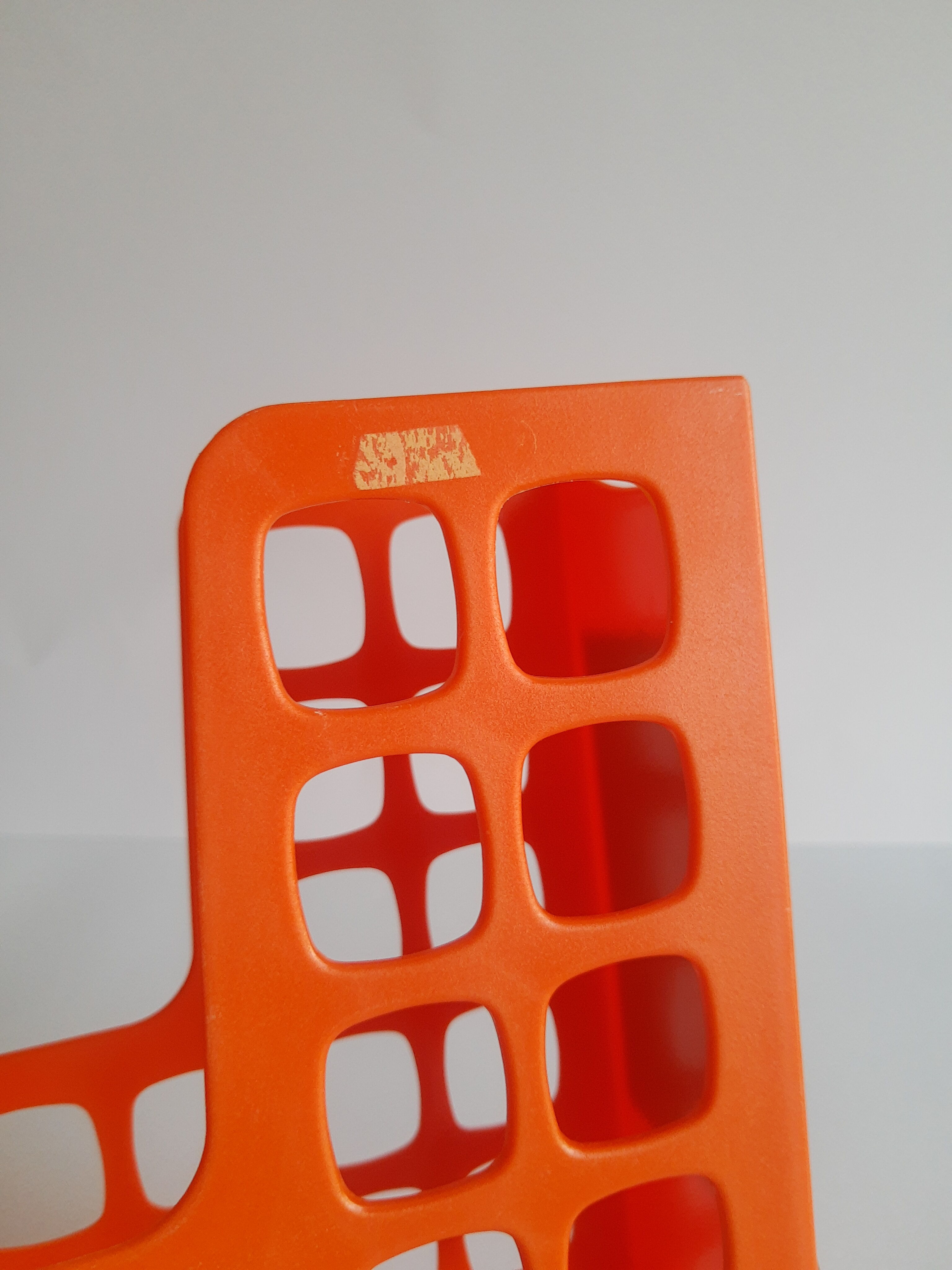 Briefcase magazine holder plastic orange boxer vintage
