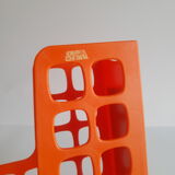 Briefcase magazine holder plastic orange boxer vintage