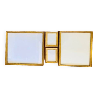 Set of glazed frames, wood and gold