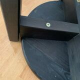 Black lacquered wooden stool