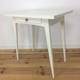 White wood desk foot compass