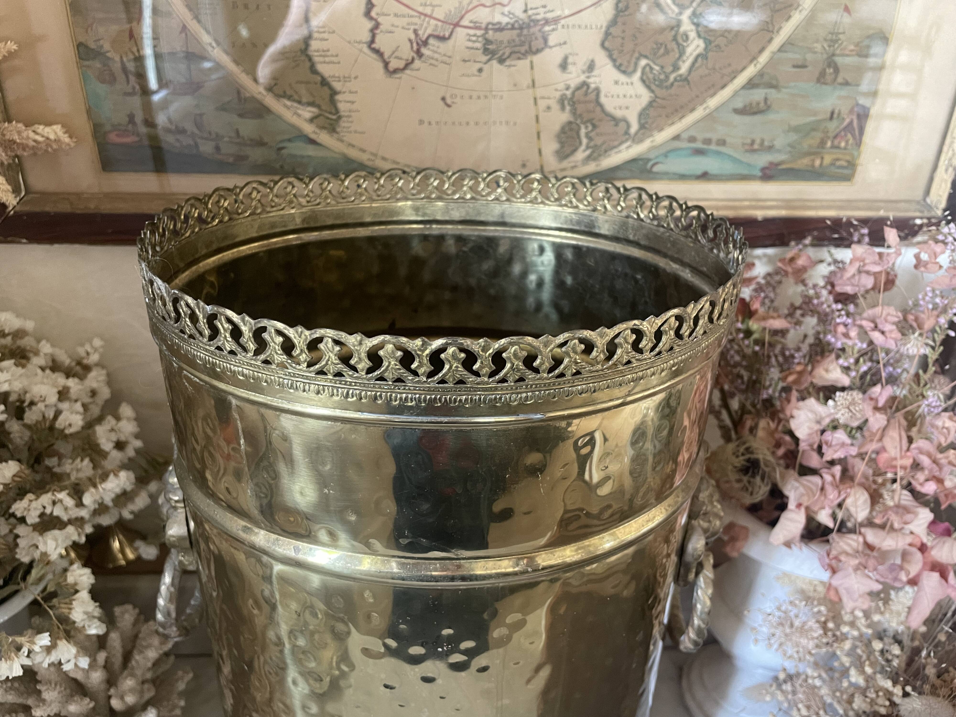 Antique brass umbrella stand
