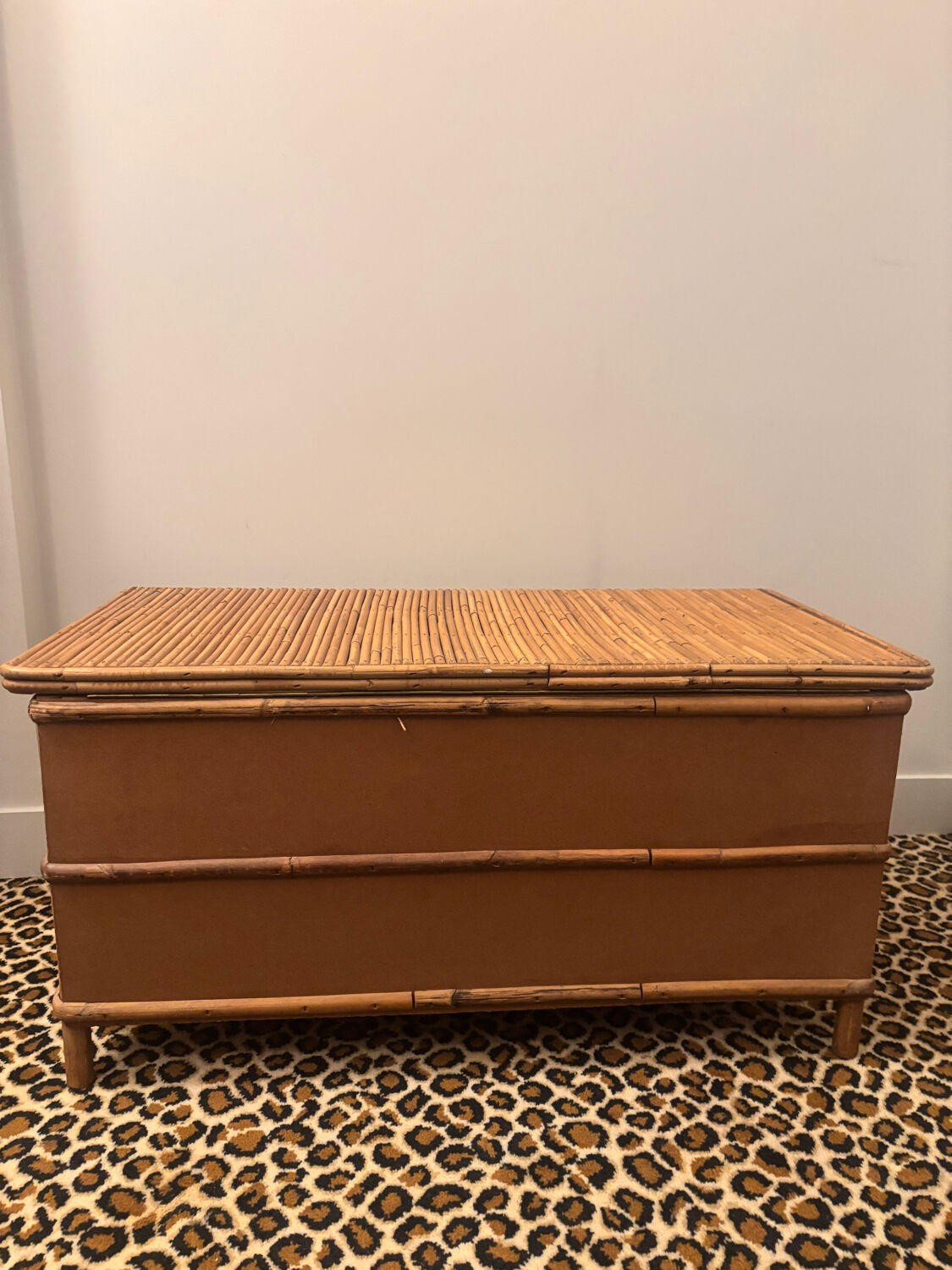 Rattan bank safe, 1950s