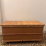 Rattan bank safe, 1950s