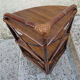Corner wall shelf, bamboo, rattan and wood, vintage, 60s